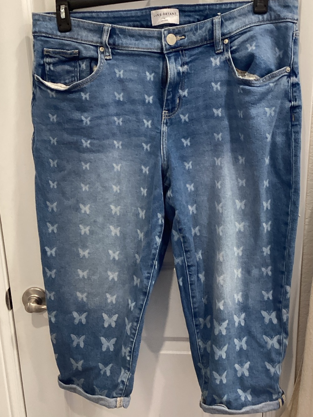 Women's Blue Butterfly Print Jeans